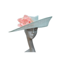 Molly - Duck Egg & Peach Hat ASCOT WEDDING