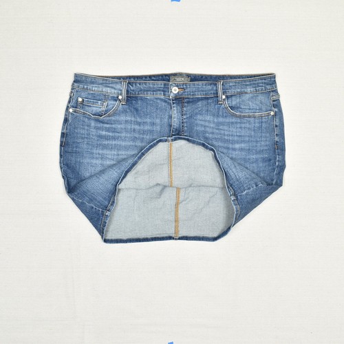 Torrid Women Denim Straight Mini Skirt Cotton Blend Blue Plus Size 24 - Picture 2 of 8