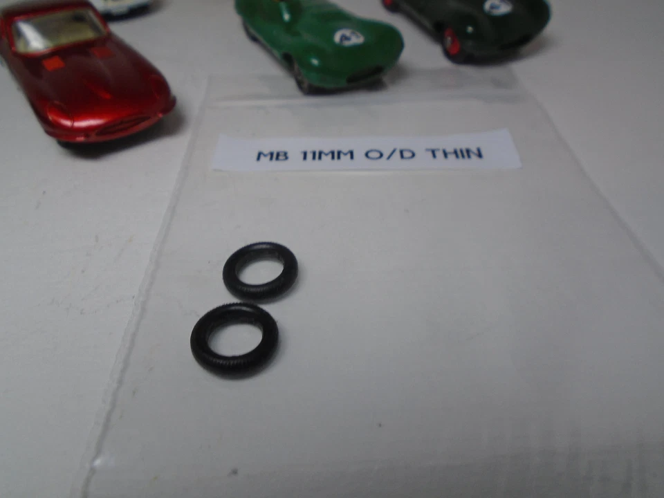 NEW MATCHBOX 11MM O/D BLACK PLASTIC TIRES!  FITS #'S  32B, 41B, 41C, 75B. 1 PAIR - Image 2 of 2