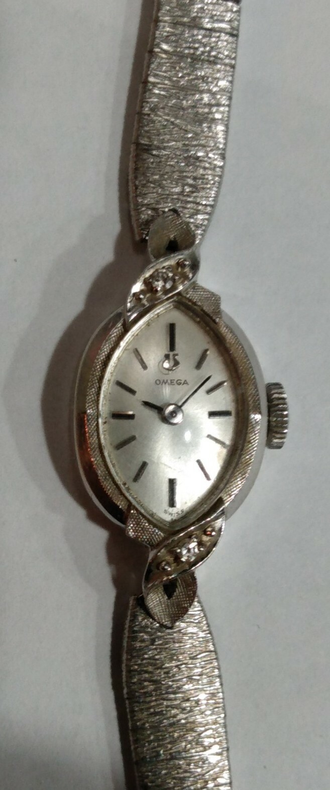 Vintage Ladies Diamond 14k White Gold  OMEGA Watch Personalized