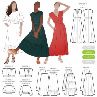 Style Arc Papier Schnittmuster Trinnie Kleid Erweiterungspaket