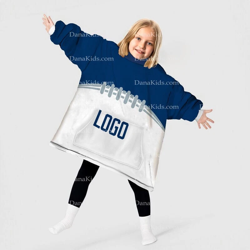 Custom Indianapolis Football Team Blanket Hoodies, Personalized Name Number