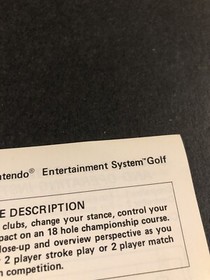 golf nes manual