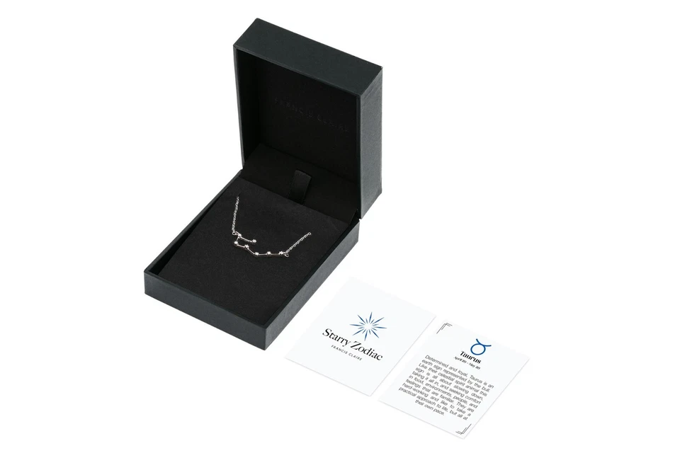 Collar Zodiaco Tauro - Plateado Rodio y Moissanita - Dale sus estrellas Nuevo en caja Foto 4 de 4