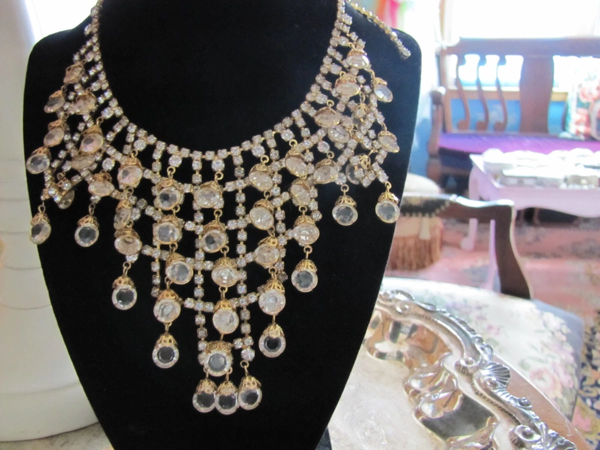 Crystal bib necklace clearance