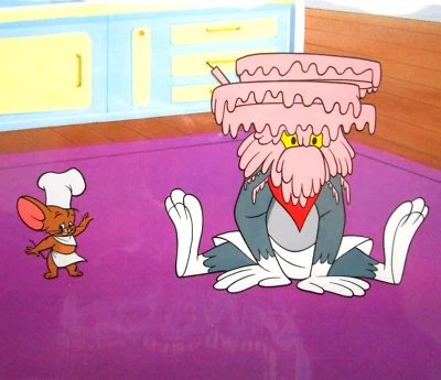 TOM AND JERRY Chuck Jones 1960's MGM cat ORIGINAL PRODUCTION DRAWING + CEL - Image 1 of 4