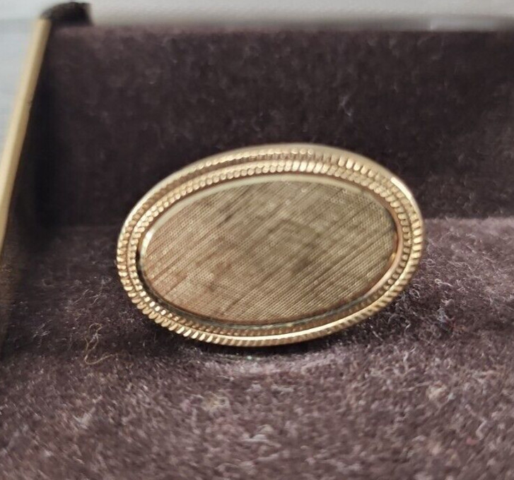 Boutons De Manchettes Vintage Dorés Avec Pierre Claire Ovale - Occasion élégante