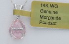GENUINE 1.15 Cts MORGANITE PENDANT 14K WHITE GOLD - Free Appraisal Service - NWT — photo 5