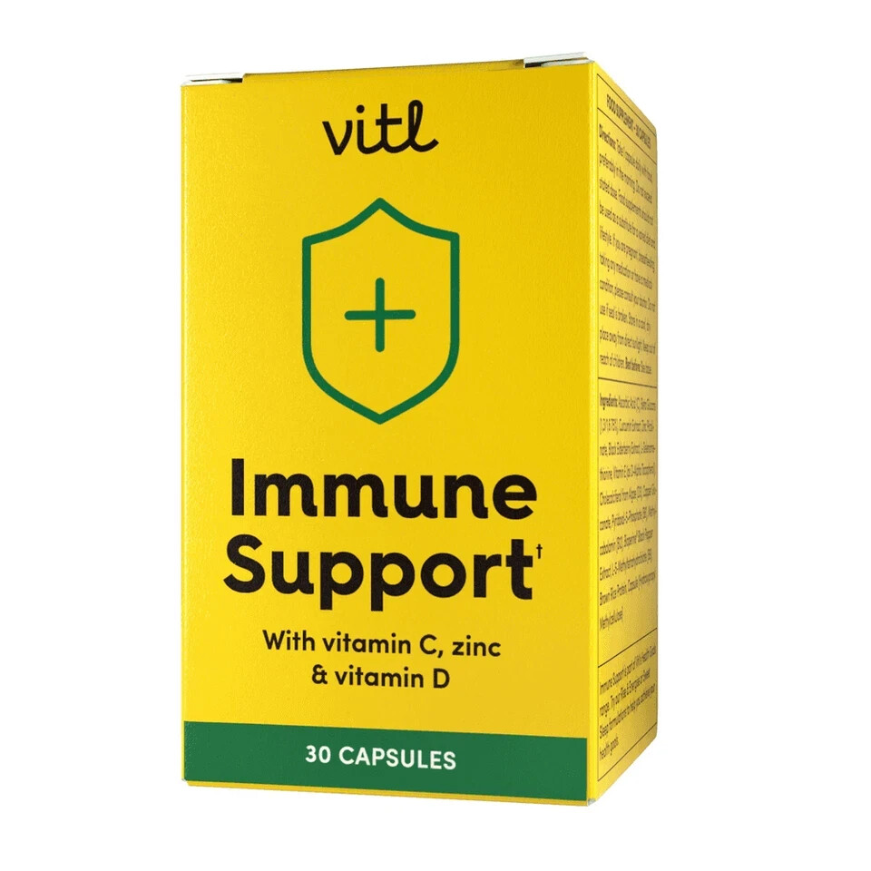 Vitl Immune Support Supplement - 30 Vegan Capsules - with Vitamin D, Version V