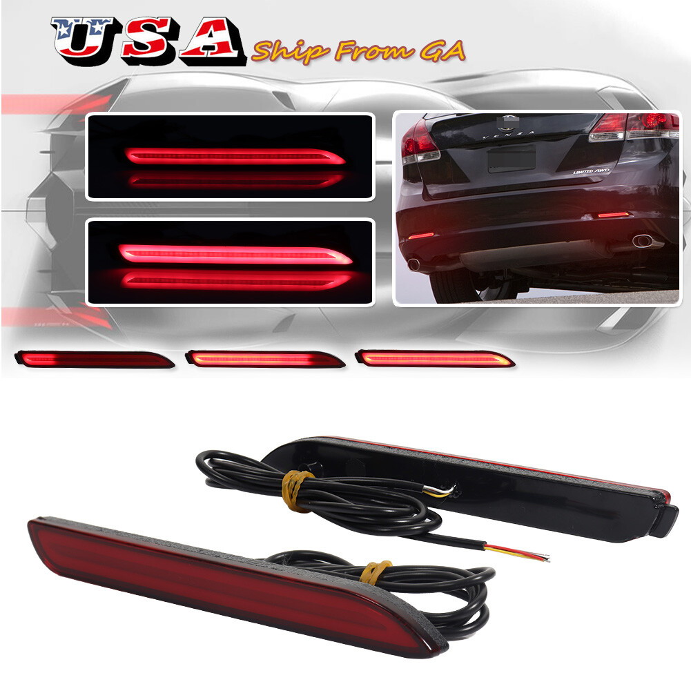 Taillight Style Red 3D Optic LED Bumper Reflector Lights For Lexus