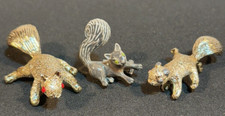 3 Gerry's Signed Squirrel Brooch Pins. 2 Metal 1 Enamel  36