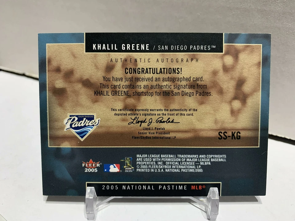 Fleer National Pastime Signature Swings 2005 Khalil Greene #SS-KG automático Foto 2 de 2