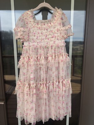 Thread and Needle Bijou Rose Smocked Kids Dress Size 7 Kids