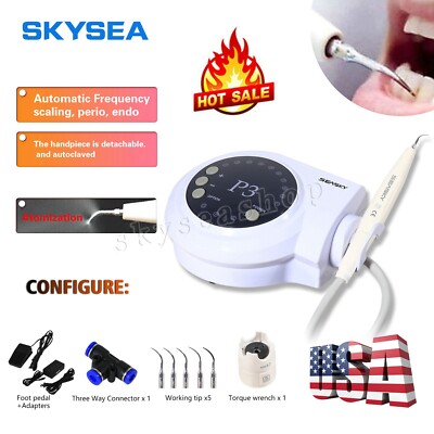 SEASKY Dental Ultrasonic Scaler Handpiece Scaling 5*Tips fit DTE SATELEC Pck