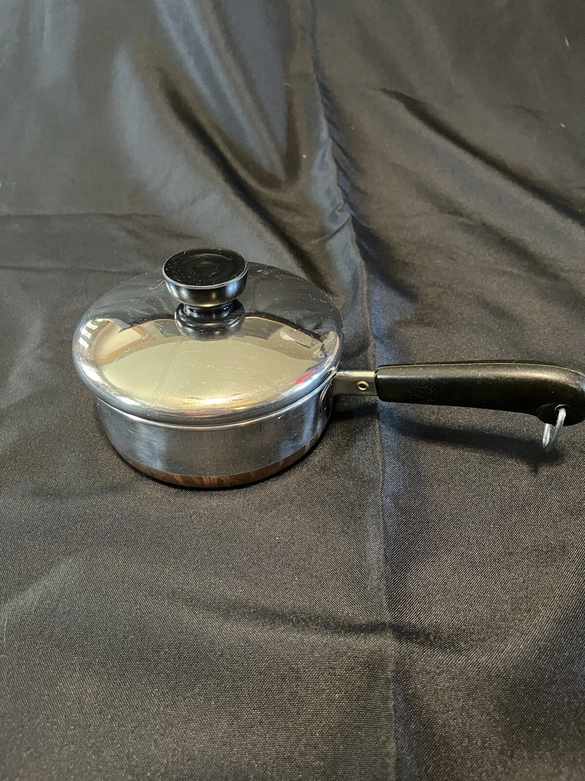 Vintage Revere Ware 1801 3/4 Qt Copper Bottom Sauce Pan With Lid Clinton IL USA