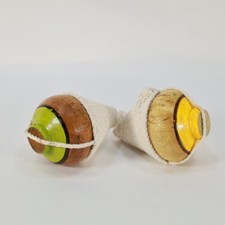 2Pack El Salvador Trompo de Madera con pita, hand made Wood Spinning Artesanal