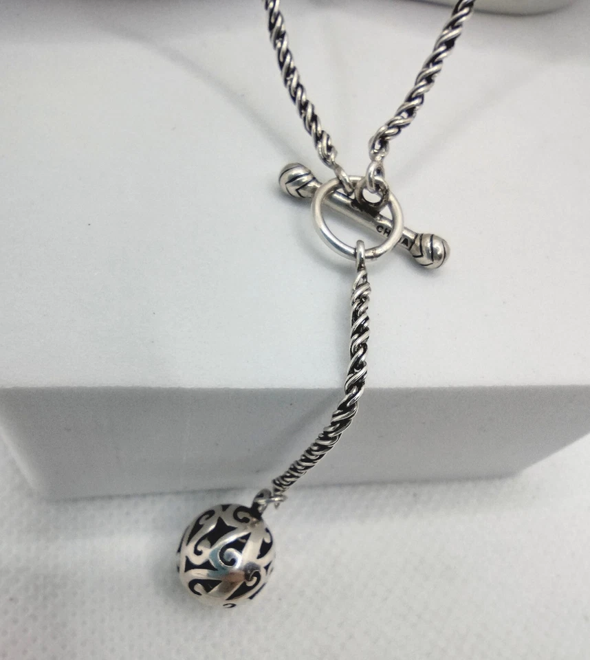 Silpada Sterling Silver Simple Delight Ball Lariat Toggle Necklace Designer - Image 4 of 4