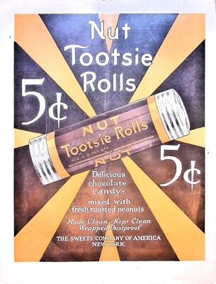 Original 1919 Nut Tootsie Roll Ad: Delicious chocolate candy | eBay Original 1919 Nut Tootsie Roll Ad: Delicious chocolate candy | eBay