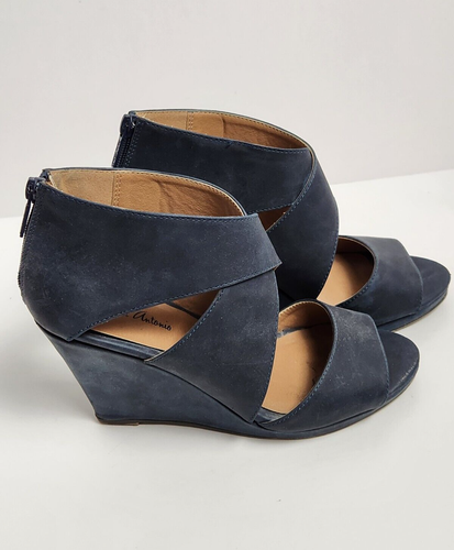 Michael Antonio Women's Anie Wedge Sandal Blue Suede Size 8 - Picture 3 of 7