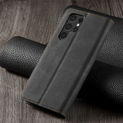 For Samsung Galaxy S24 Ultra S23 S22 S21 Leather Magnetic Flip Wallet Case Cover - Picture 16 of 28