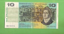 #D166.   1968   PHILLIPS / RANDALL   C of A   $10 PAPER  BANKNOTE   #SQD 933518