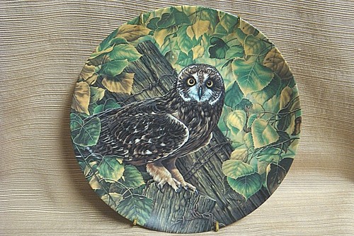 1990 SHORT-EARED OWL Knowles Collector Plate by JIM BEAUDOIN - Picture 1 of 7