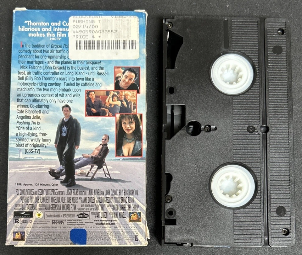 Pushing Tin VHS John Cusack Billy Bob Thornton Angelina Jolie Blockbuster Rental - Image 2 of 4