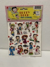 Vintage Betty Boop Puffy Stickers 1983 KFS RARE Original Package Taiwan 1980's
