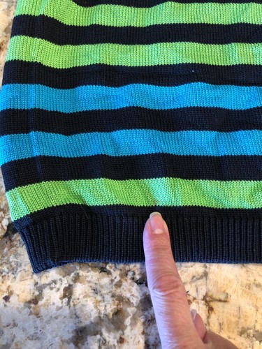 Escada Margaretha Ley Women’s Sweater Blue Green Stripes Size 42 - Picture 9 of 10