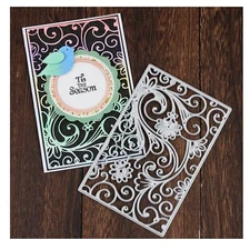 Flower Frame Metal Die Cuts, Flower Frame Cutting Dies Cut Stencils Card Pape...