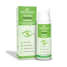 NOVEHA Tea Tree Eyelid Gel Cleanser - for Blepharitis, MGD, and Dry Eye with ...