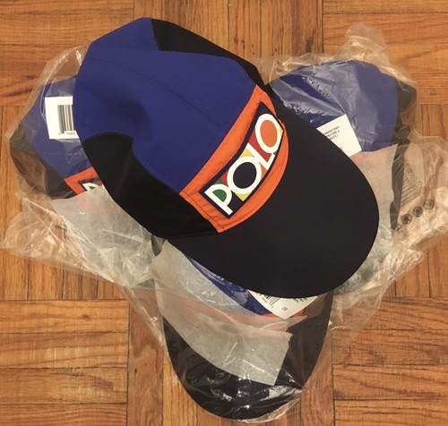 Polo Ralph lauren Rubber Patch Colorblock LongBill Hat Crest, Snowbeach, Stadium