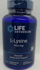 Life Extension L-Lysine Essential Amino Acid 620 mg, 100 vegetarian capsules