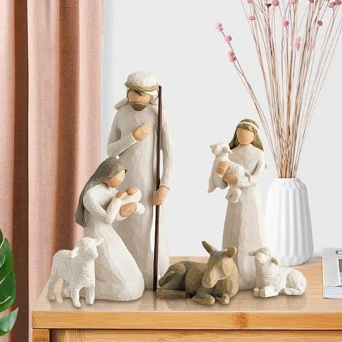 20teiliges Krippenset Born Scene Willow-Tree Figur Kunstharz-Bastelset - Bild 12 von 12