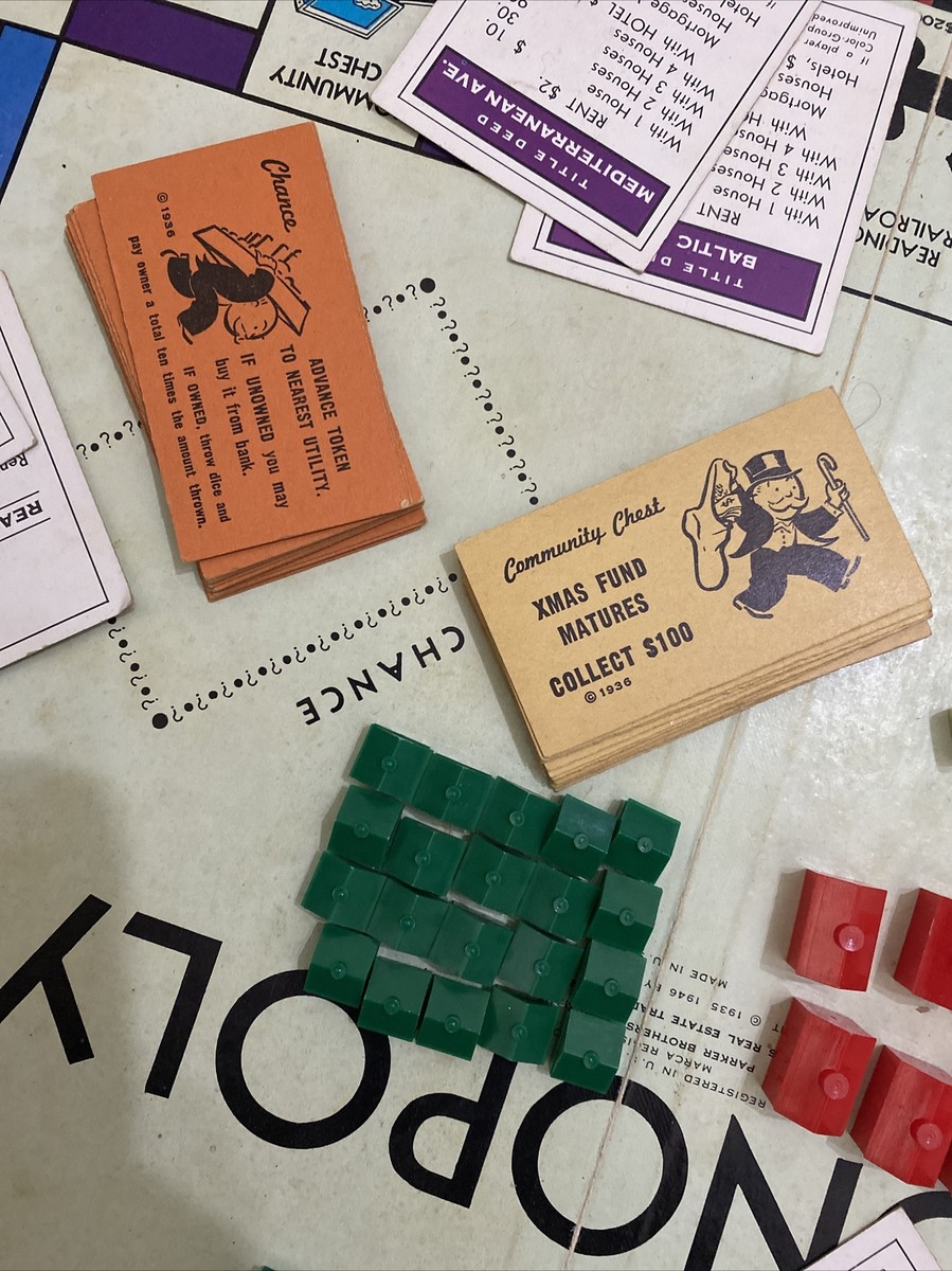 Monopoly Game Parker Bros. 1957 Vintage ~missing Pieces~ | eBay