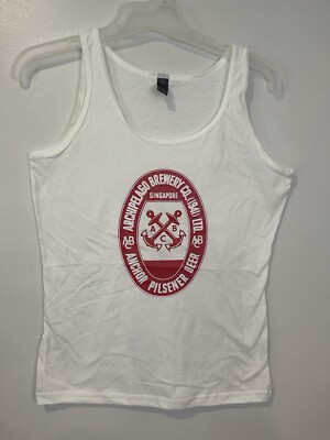 Anchor Beer Tank Top Men Women s Soft Style Round Neck White Red Singapore