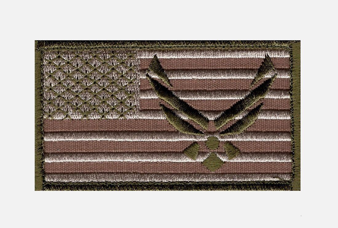 Air force Logo USAF USA Flag Embroidered Hook patch 3.5 X 2.0