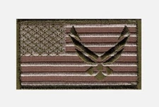 Air force Logo USAF USA Flag Embroidered Hook patch 3.5 X 2.0
