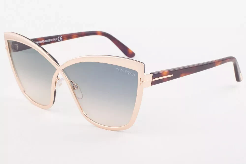 Authentic TOM FORD Sandrine-02 TF715 28P Gold/Havana w/Green