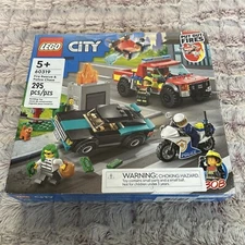 LEGO 60319 City Fire Rescue and Police Chase with Truck, Car & Motorcycle