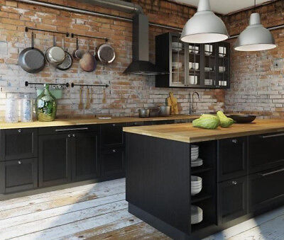 Ikea Laxarby Kitchen Cabinet Doors Black Brown Sektion Ebay