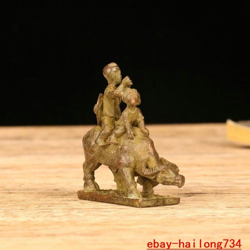 2.3 "bronze shepherd boy riding cattle and grazing ornaments bronze statue - 第 9/9 張圖片