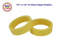 Two Standard Size 1/2" x 1-1/2" id Yellow Flipper Rubbers (for 3" flipper bats)