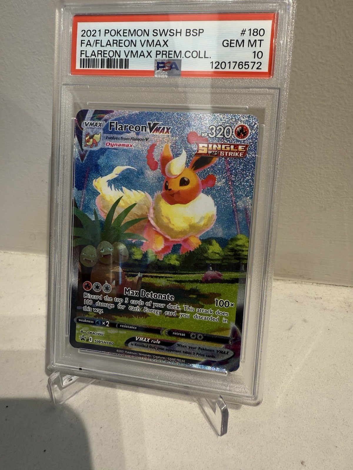 Pokemon Flareon VMAX Premium Coll. Full Art Promo SWSH180 PSA 10 Gem Mint