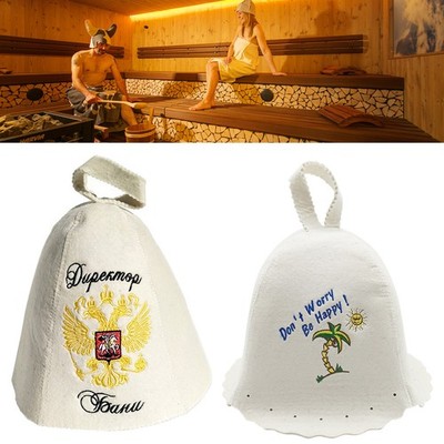 Wool Felt Sauna Hat Cap Russian Bath House Head Protection Tool Accessories