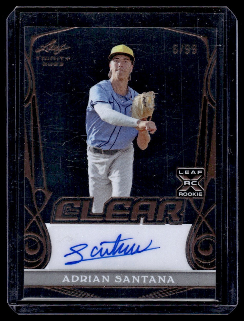 2023 Leaf Trinity Adrian Santana RC Auto 6/99 Tampa Bay Rays #CA-AS2