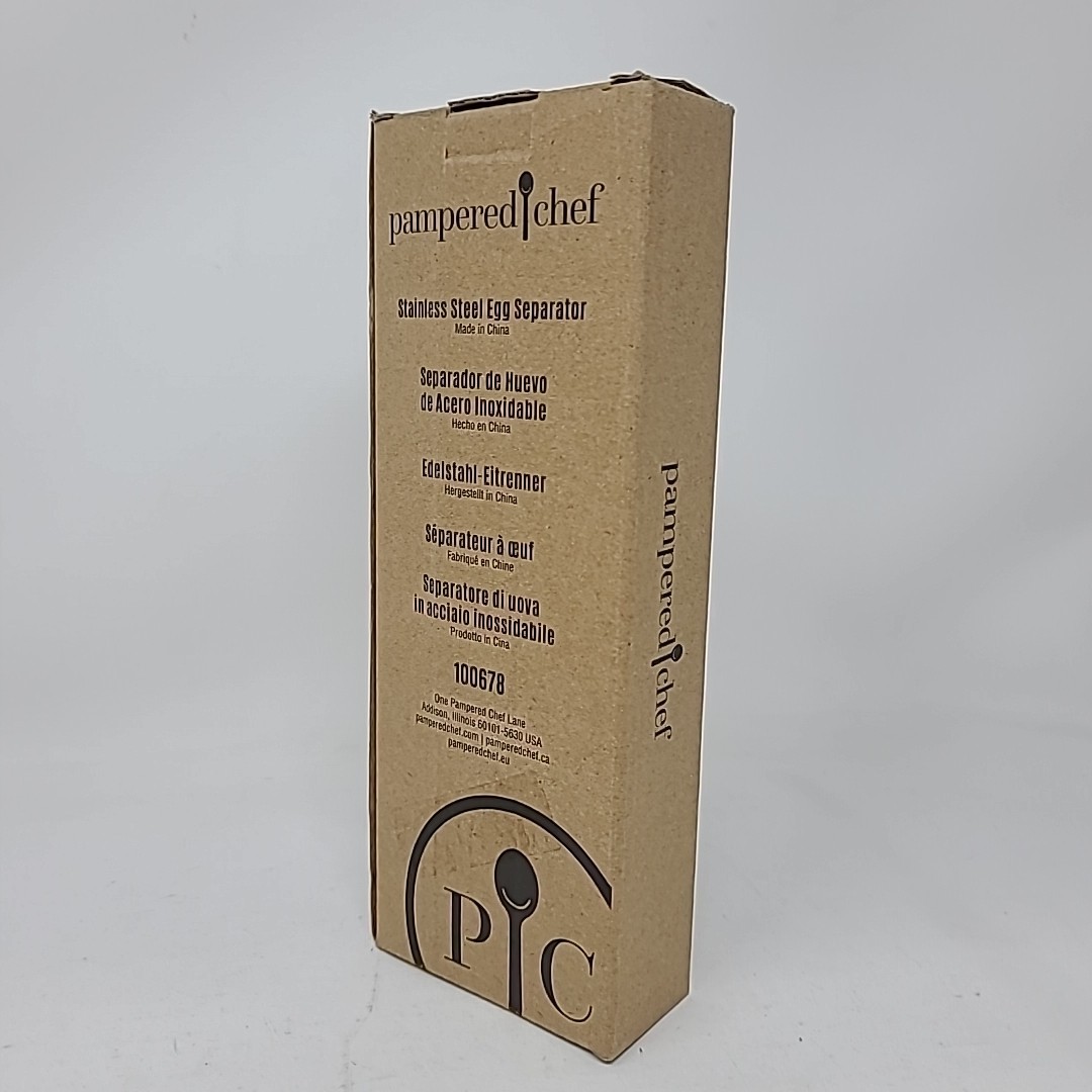 Pampered Chef Egg Separator 1187 Stainless Steel Vintage Item Retired Open Pkg