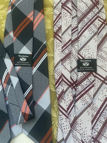  Vintage 1970s Men's Neckties Lot of 2  Exclusive VIP Made in Yugoslavia NOS New image 7