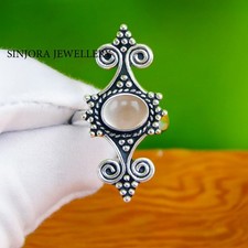 Rose Quartz Gemstone ring 925 sterling silver handmade Gift US size 5 to 13