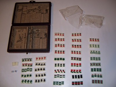 Mini Mahjong Set - New Opened Complete - 144 Tiles Plus 2 Blanks and 2 Dice